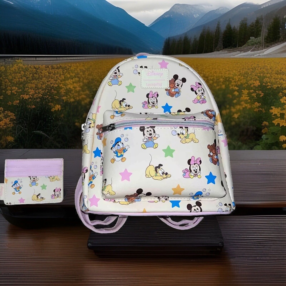 Baby Mickey and friends mini backpack w/matching wallet Disney Parks Bag Clutch